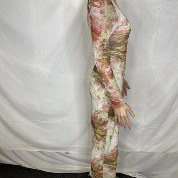 Blanc Clothing Long‑Sleeve Shimmer Mesh Dress – Multicolor – Size M – NWT - Picture 5 of 13